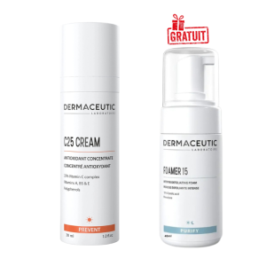 DERMACEUTIC CREAM C25 CONCENTRE ANTI OXYDANT 30ML+FOAMER 15 MOUSSE EXFOLIANTE INTENSE 40ML (OFFERT) PHARMASHOP