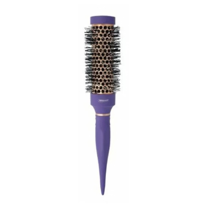 TITANIA BROSSE RONDE A AME METALLIQUE VIOLET/CUIVRE 32MM REF 1353 PHARMASHOP