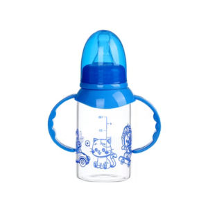 BABY PUR BIBERON EN VERRE AVEC ANSE BLEU 120ML PHARMASHOP