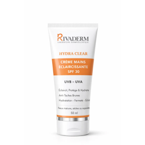 RIVADERM HYDRA CLEAR CREME MAINS ECLAIRCISSANTE SPF30 50ML pharmashop