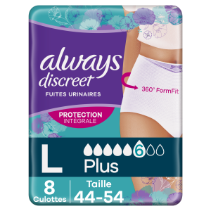 ALWAYS DISCREET PROTECTION INTEGRALE CULOTTES B/8 TAILLE L pharmashop