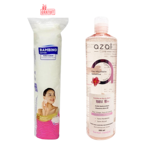 AZAL EAU MICELLAIRE SENSITIVE 500ML+BAMBINO COTTON 100 PIECES (OFFERT) pharmashop