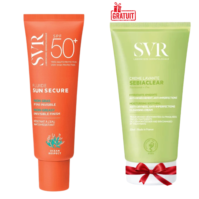 SVR SUN SECURE FLUIDE SPF50+ 50ML+SEBIACLEAR CREME LAVANTE 55ML (OFFERT) PHARMASHOP