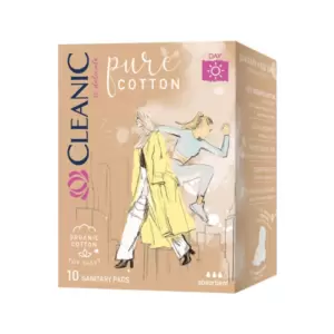 CLEANIC PURE COTTON SERVIETTES HYGIENIQUES JOUR 10 PIECES PHARMASHOP