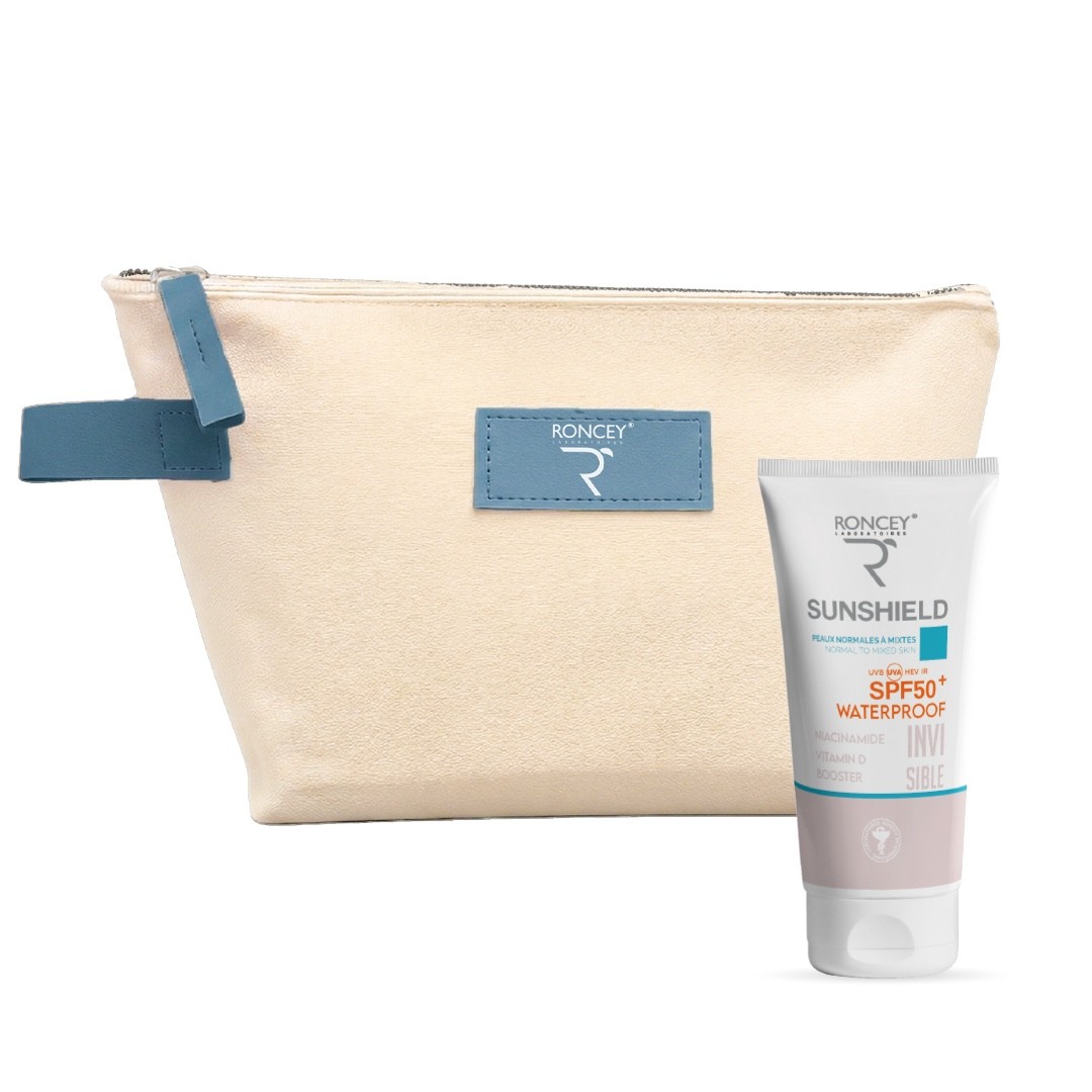 RONCEY ECRAN SUNSHIELD WATERPROOF SPF50+ INVISBLE 50ML+TROUSSE (OFFERT)