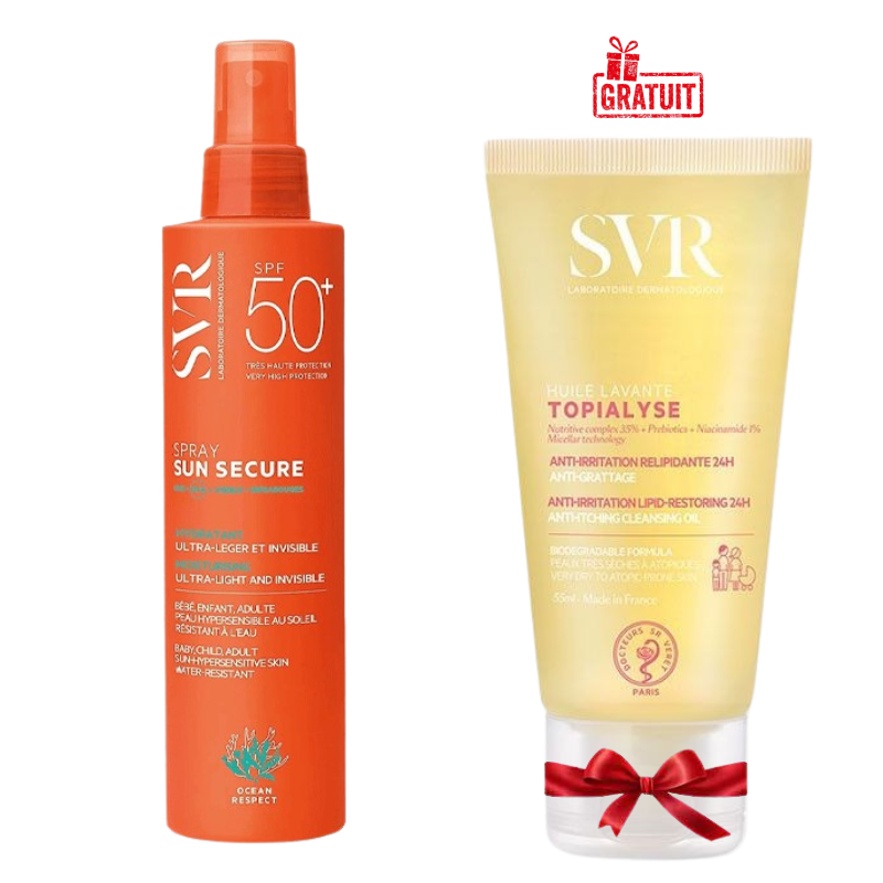 SVR SUN SECURE SPRAY HYDRATANT SPF50+ 200ML+TOPIALYSE HUILE LAVANTE 55ML (OFFERT)