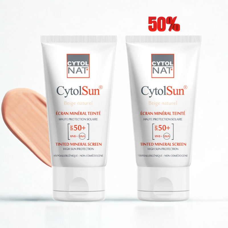 CYTOLNAT CYTOLSUN ECRAN SPF50+ TEINTE BEIGE NATUREL 50ML LE 2 EME (-50%) PHARMASHOP