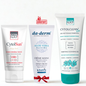 CYTOL CLEAN GEL NETTOYANT PURIFIANT 175ML+ECRAN SPF50+ TEINTE BEIGE DORE+CREME MAINS (OFFERT) pharmashop
