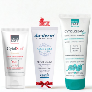 CYTOL CLEAN GEL NETTOYANT PURIFIANT 175ML+ECRAN SPF50+ TEINTE BEIGE SABLE+CREME MAINS (OFFERT) PHARMASHOP
