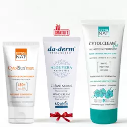 CYTOL CLEAN GEL NETTOYANT 175ML+CYTOLSUN MAX ECRAN INVISIBLE SPF50+ 50MLL+DA DERM CREME MAINS 100ML (OFFERT) PHARMASHOP