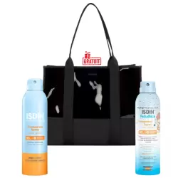 ISDIN PHOTOPROTECTION SPRAY SOLAIRE ADULTE SPF 50+ 250ML+SPRAY KIDS SPF50 250ML+SAC DE PLAGE NOIR (OFFERT)