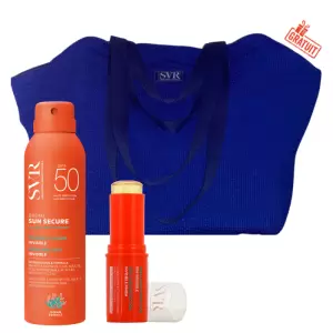 SVR SUN SECURE BRUME SPF50+ 200ML+SUN SECURE EASY STICK SPF50+ 10G+SAC DE PLAGE EN BLEU (OFFERT) pharmashop