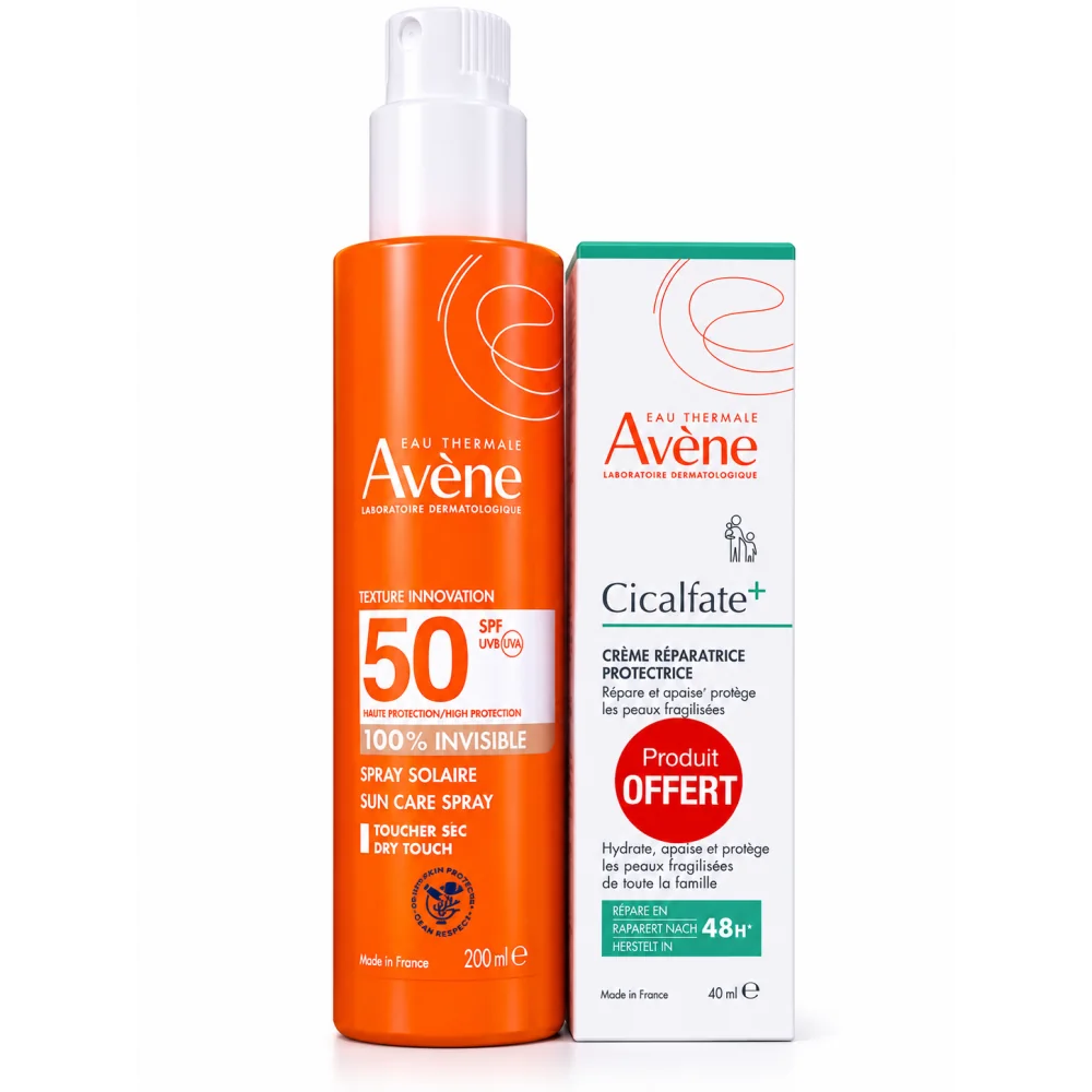 AVENE SOLAIRE SPRAY ADULTE HAUTE PROTECTION SPF50+ 200ML+CICALFATE CREME REPARATRICE PROTECTRICE 40ML(OFFERT) pharmashop