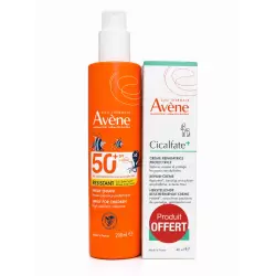 AVENE SOLAIRE ENFANT SPRAY HAUTE PROTECTION SPF 50+ 200ML+CICALFATE+ CREME REPARATRICE PROTECTRICE 40ML (OFFERT) pharmashop