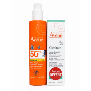 AVENE SOLAIRE ENFANT SPRAY HAUTE PROTECTION SPF 50+ 200ML+CICALFATE+ CREME REPARATRICE PROTECTRICE 40ML (OFFERT) pharmashop