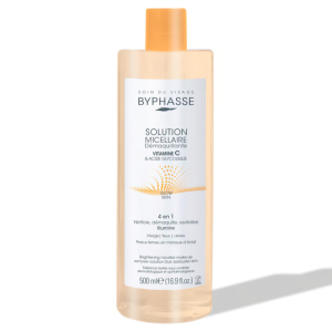 BYPHASSE SOLUTION MICELLAIRE DEMAQUILLANTE VITAMINE C ET ACIDE GLYCOLIQUE 500ML PHARMASHOP