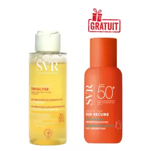SVR SUN SECURE AQUA FLUIDE SPF 50+ 50ML+TOPIALYSE HUILE LAVANTE 100ML (OFFERT) PHARMASHOP