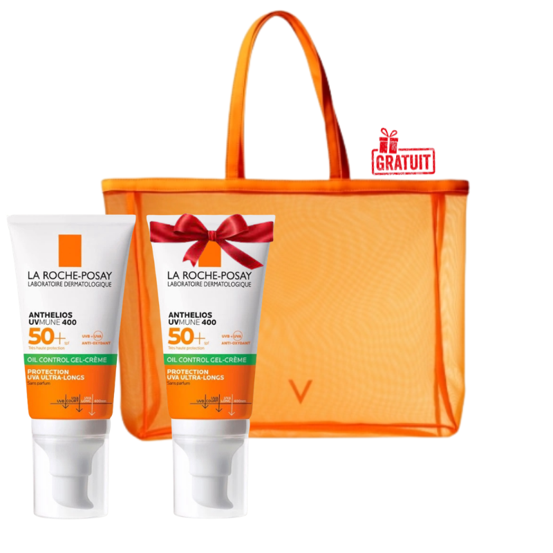 LA ROCHE POSAY ANTHELIOS UVMUNE 400 OIL CONTROL GEL CREME INVISIBLE SPF50+ 50ML (LE 2 EME OFFERT)+VICHY SAC DE PLAGE (OFFERT)