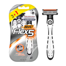 BIC FLEX 5 LOT DE 4 RASOIRS JETABLES AVEC 5 LAMES