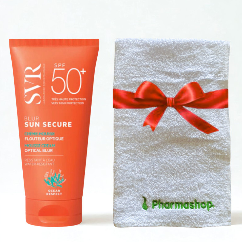 SVR SUN SECURE BLUR SANS PARFUM SPF50+ 50ML+SERVIETTE PHARMASHOP (OFFERTE)