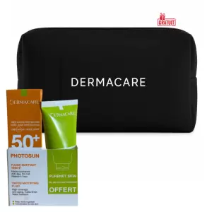 DERMACARE PHOTOSUN 01 FLUIDE MATIFIANT TEINTE PEAUX MIXTES A GRASSES SPF 50+ 50ML+TROUSSE NOIR (OFFERT) pharmashop