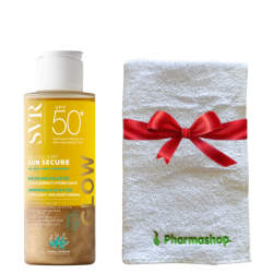 SVR SUN SECURE EAU SOLAIRE GLOW SPF50+ 100ML+PHARMASHOP SERVIETTE DE VISAGE (OFFERT)