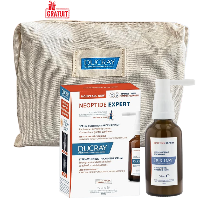 DUCRAY NEOPTIDE EXPERT SERUM FORTIFIANT REDENSIFIANT 2*50ML+TROUSSE EN BEIGE (OFFERT)