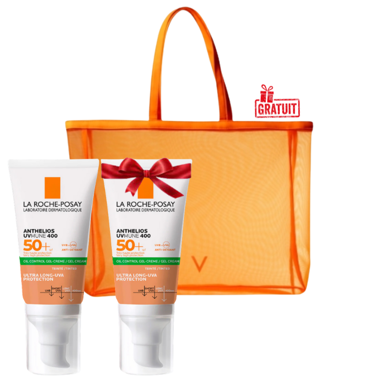 LA ROCHE POSAY ANTHELIOS UVMUNE 400 OIL CONTROL GEL CREME TEINTE SPF50+ 50ML+ LE 2 EME OFFERT+VICHY SAC DE PLAGE (OFFERT)