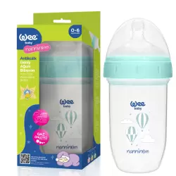 WEE BABY NANNINOM BIBERON ANTI COLIQUES À COL LARGE 0-6 MOIS 250 ML