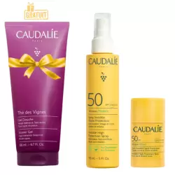 CAUDALIE VINOSUN PROTECT SPRAY INVISIBLE SPF50 150ML+VINOSUN PROTECT STICK INVISIBLE SPF50 15G+THE DES VIGNES 200ML (OFFERT)