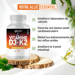 GISCON VITAMINE D3+K2 30 GELULES