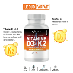 GISCON VITAMINE D3+K2 30 GELULES