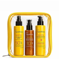 APOTHICA ECRAN CHEVEUX 150ML+ LAIT SOLAIRE SPRAY 150ML+ HUILE BRONZANTE SPF10 150ML (OFFERT)