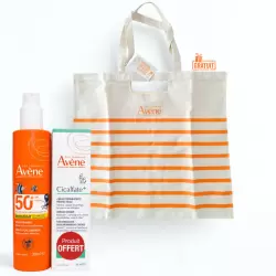 AVENE SOLAIRE ENFANT SPRAY SPF 50+ 200ML+CICALFATE+CREME REPARATRICE PROTECTRICE 40ML (OFFERT)+SAC DE PLAGE (OFFERT)
