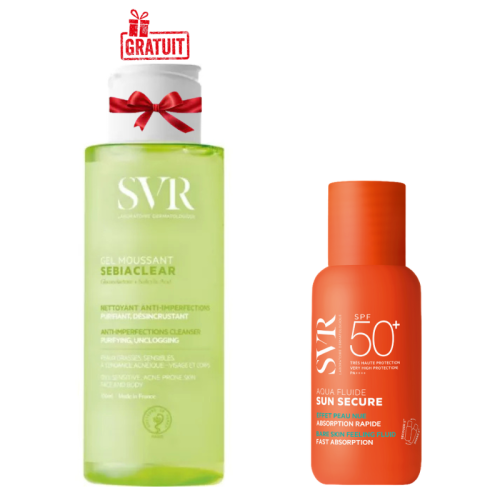 SVR SUN SECURE AQUA FLUIDE SPF 50+ 50ML+SEBIACLEAR GEL MOUSSANT 100ML (OFFERT)