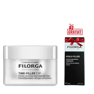 FILORGA TIME FILLER 5XP CREME CORRECTION TOUS TYPES DE RIDES PNS 50ML+HYALY FILLER CREME HYDRATANTE 14ML (OFFERT)