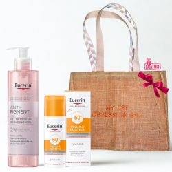 EUCERIN ANTI PIGMENT GEL NETTOYANT 200ML+PIGMENT CONTROL FLUID SPF 50 SOLAIRE ANTI TACHES 50ML+SAC DE PLAGE (OFFERT)