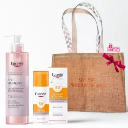 EUCERIN ANTI PIGMENT GEL NETTOYANT 200ML+PIGMENT CONTROL FLUID SPF 50 SOLAIRE ANTI TACHES 50ML+SAC DE PLAGE pharmashop