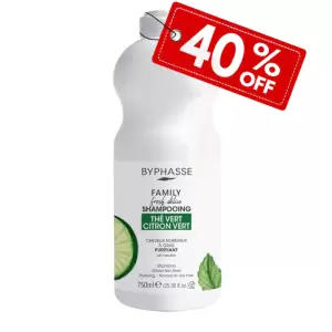 BYPHASSE FAMILY SHAMPOOING THE VERT CITRON VERT CHEVEUX GRAS 750ML (-40%) PHARMASHOP