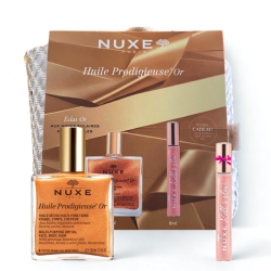 NUXE TROUSSE HUILE PRODIGIEUSE OR VAPORISATEUR 50ML+CRACKER ROLL ON HUILE PRODIGIEUSE OR FLORALE 8ML(OFFERT) PHARMASHOP