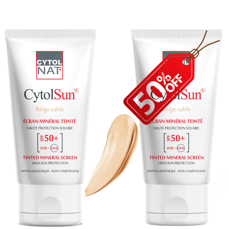 CYTOL CYTOLNAT CYTOLSUN ECRAN SPF50+ TEINTE BEIGE SABLE LE 2 EME (-50%) PHARMASHOP