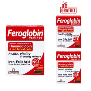 VITABIOTICS FEROGLOBIN 30 CAPSULES+2 BOITS OFFERTS PHARMASHOP