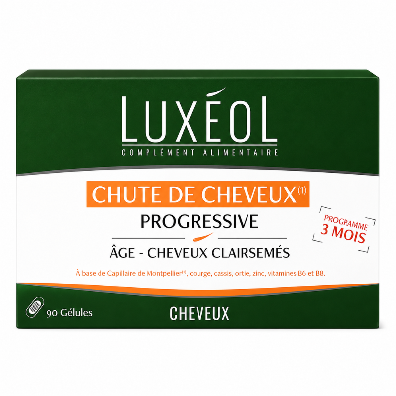 LUXEOL CHUTE DE CHEVEUX PROGRESSIVE 90 GELULES PHARMASHOP