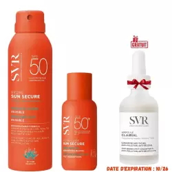 SVR SUN SECURE BRUME SPF50+ 200ML+AQUA FLUIDE SPF 50+ 50ML+CLAIRIAL AMPOULE 30ML (OFFERT)
              data-full-size-image-url=