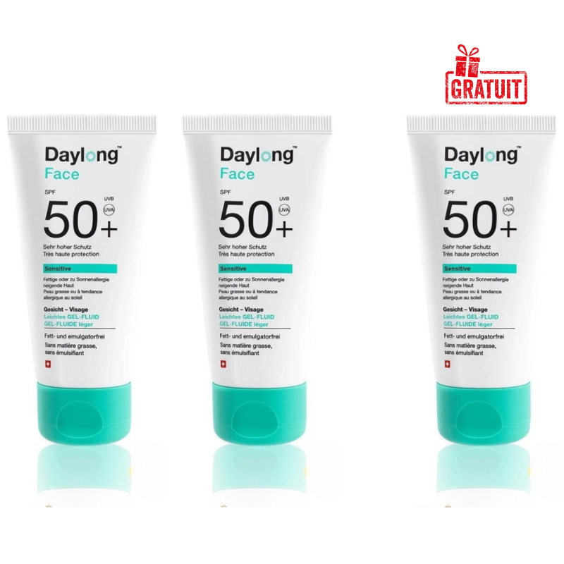 DAYLONG FACE GEL FLUIDE LEGER SPF50+ 50ML + 3EME OFFERT PHARMASHOP