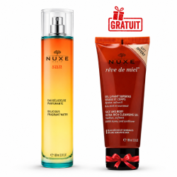NUXE SUN EAU DELICIEUSE PARFUMANTE 100ML +REVE DE MIEL GEL LAVANT SURGRAS VISAGE ET CORPS 100ML (OFFERT)