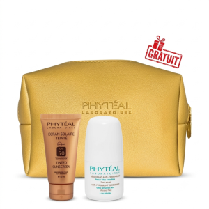 PHYTEAL ECRAN TEINTE BEIGE ROSE SPF50 50ML + DEODORANT ANTI TRANSPIRANT 50ML+TROUSSE DOREE (OFFERT) PHARMASHOP