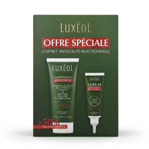 LUXEOL COFFRET ANTI CHUTE REACTIONNELLE : SHAMPOING ANTI CHUTE 200ML (-50%)+ SERUM ANTI CHUTE REACTIONNELLE 50ML PHARMASHOP