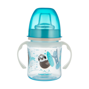 CANPOL BABIES MUG D'APPRENTISSAGE AVEC POIGNEES LUMINEUSES ANIMAUX EXOTIQUES BLEU120 ML PHARMASHOP