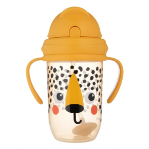 CANPOL BABIES GOBELET ANTI-FUITES AVEC PAILLE LESTEE MOTIF GUEPARD 270ML